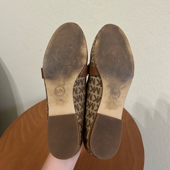 Michael Kors Rory Logo Jacquard Loafers Beige/Brown Textile Women's Size 7 Slip - Picture 10 of 12